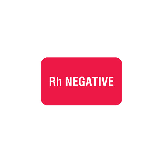 MAP1720 Rh NEGATIVE- Red 1-1/2" X 7/8" (Roll of 250)