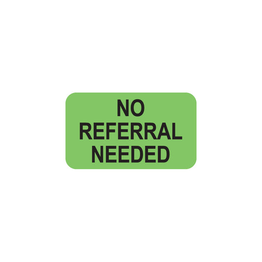 MAP1840 NO REFERRAL NEEDED- Fluorescent Green 1-1/2" X 7/8" (Roll of 250)
