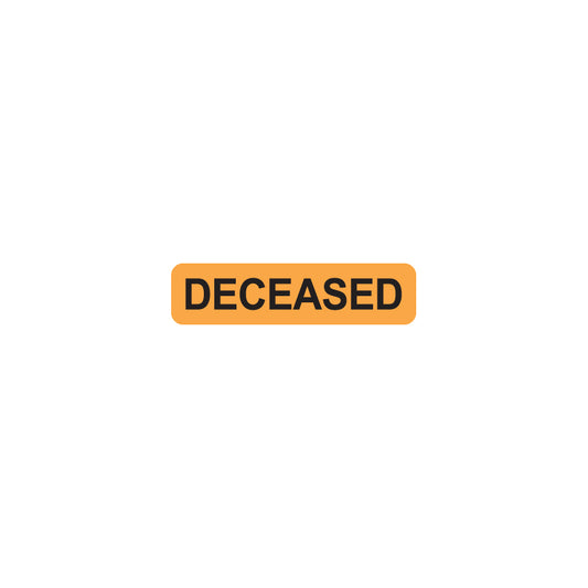 MAP199 DECEASED- Fluorescent Orange 1-1/4" X 5/16"- Roll of 500