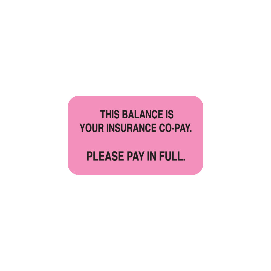 MAP2140 THIS BALANCE IS- Fluorescent Pink 1-1/2" X 7/8"- Roll of 250