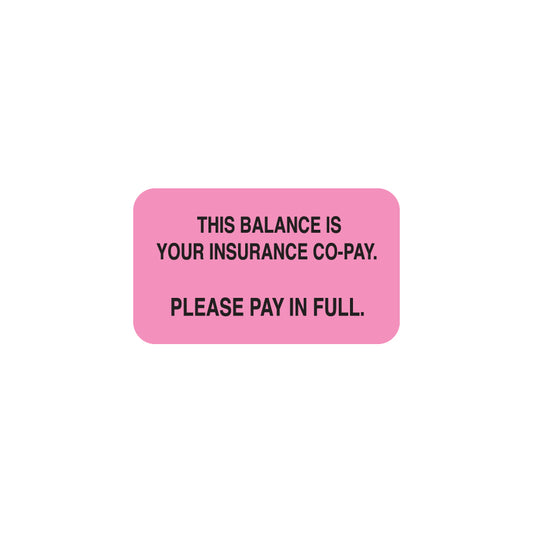 MAP2140 THIS BALANCE IS- Fluorescent Pink 1-1/2" X 7/8"- Roll of 250