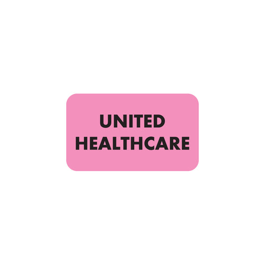 MAP2320 UNITED HEALTHCARE- Fluorescent Pink 1-1/2" X 7/8" (Roll of 250)