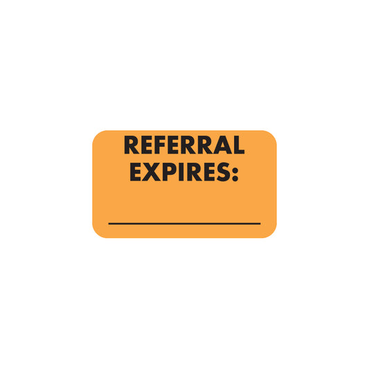 MAP2330 REFERRAL EXPIRES- Fluorescent Orange 1-1/2" X 7/8" (Roll of 250)