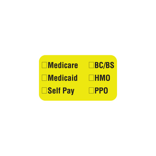 MAP2380 MEDICARE- Fl Chartreuse 1-1/2" X 7/8" (Roll of 250)