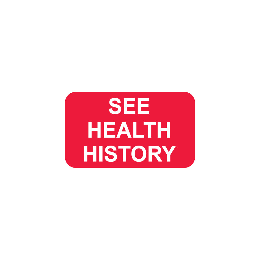 MAP2480 SEE HEALTH- Red 1-1/2" X 7/8" (Roll of 250)