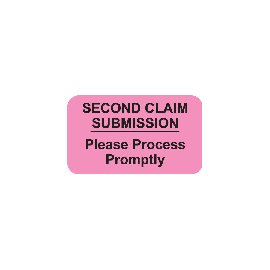 MAP2710 SECOND CLAIM- Fluorescent Pink 1-1/2" X 7/8" (Roll of 250)