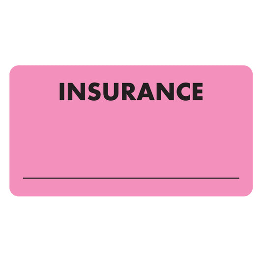 MAP2830 INSURANCE- Fluorescent Pink 3-1/4" X 1-3/4" (Roll of 250)