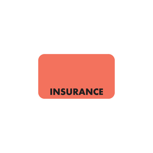 MAP2840 INSURANCE- Fluorescent Red 1-1/2" X 7/8"- Roll of 250