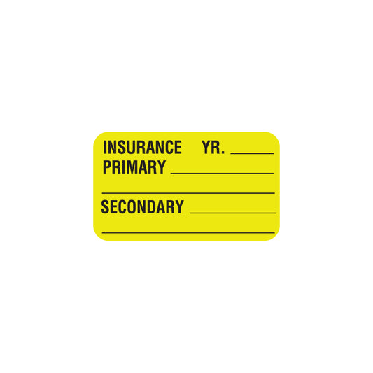 MAP2850 INSURANCE- Fl Chartreuse 1-1/2" X 7/8" (Roll of 250)