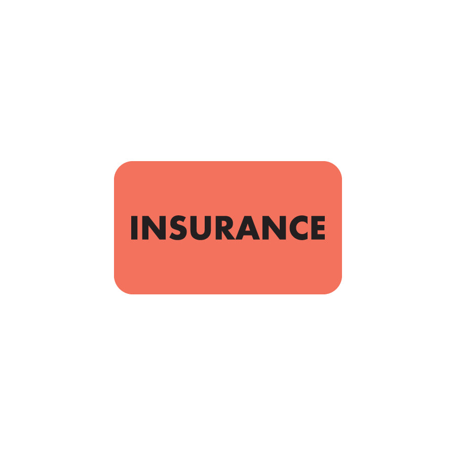 MAP2880 INSURANCE- Fluorescent Red 1-1/2" X 7/8"- Roll of 250