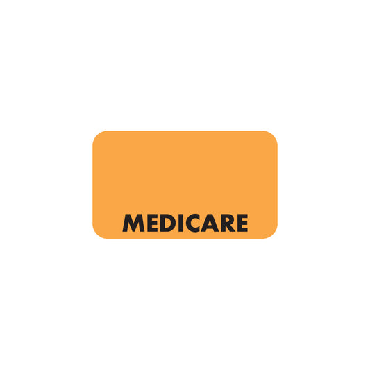 MAP2910 MEDICARE- Fluorescent Orange 1-1/2" X 7/8" (Roll of 250)