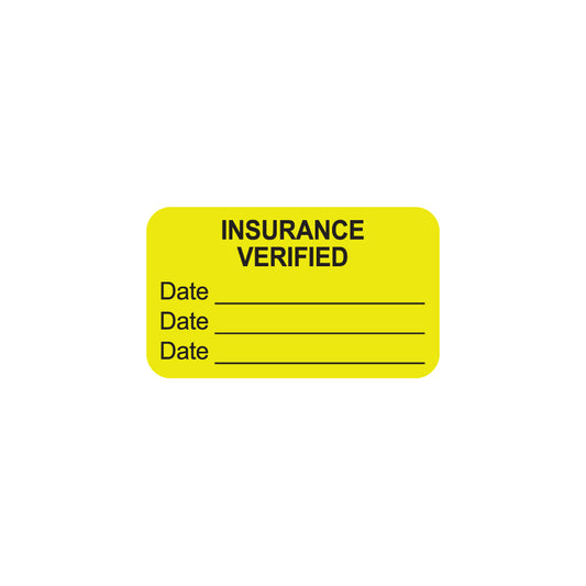 MAP2960 INSURANCE VERIFIED- Fluorescent Chartreuse 1-1/2" X 7/8" (Roll of 250)