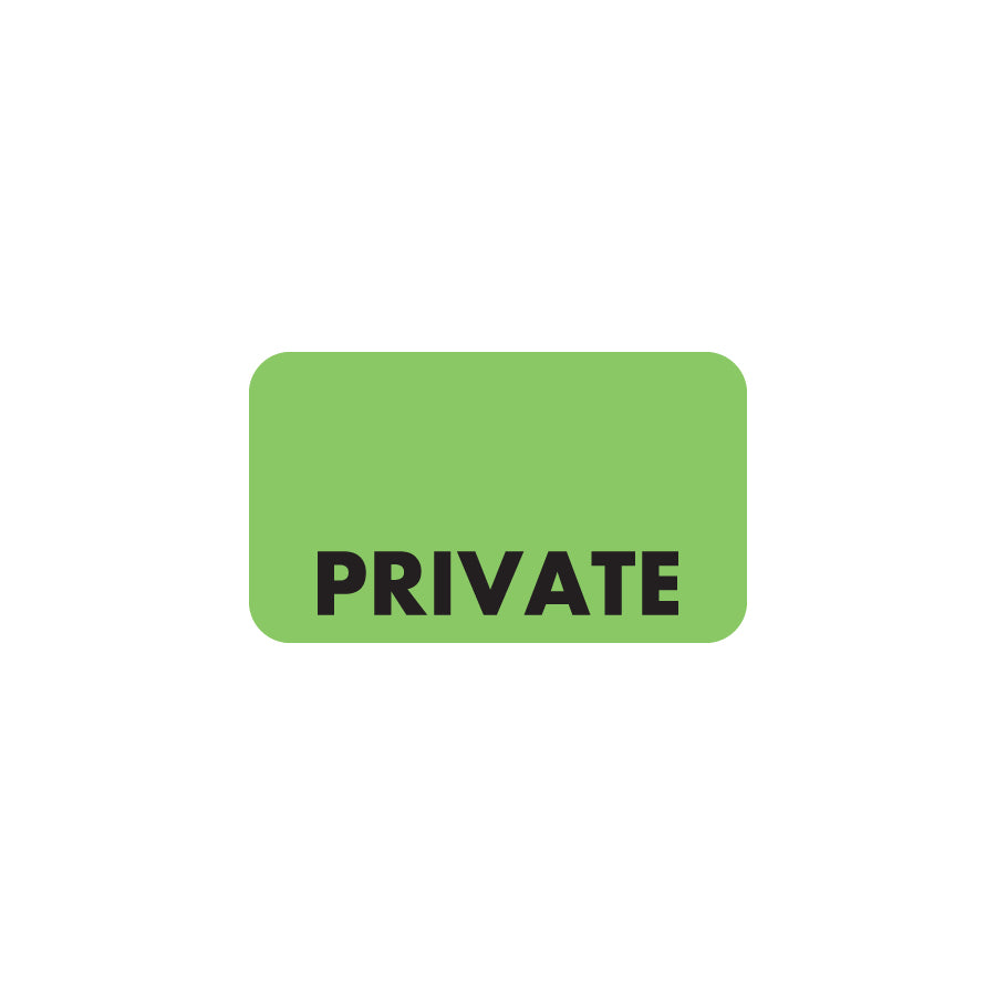 MAP2970 PRIVATE- Fluorescent Green 1-1/2" X 7/8" (Roll of 250)