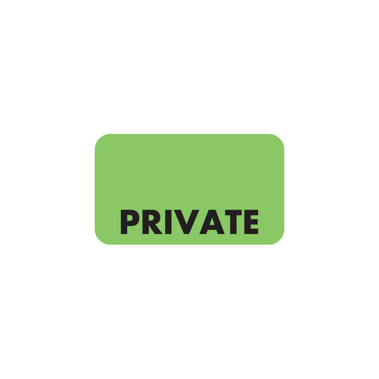 MAP2970 PRIVATE- Fluorescent Green 1-1/2" X 7/8" (Roll of 250)