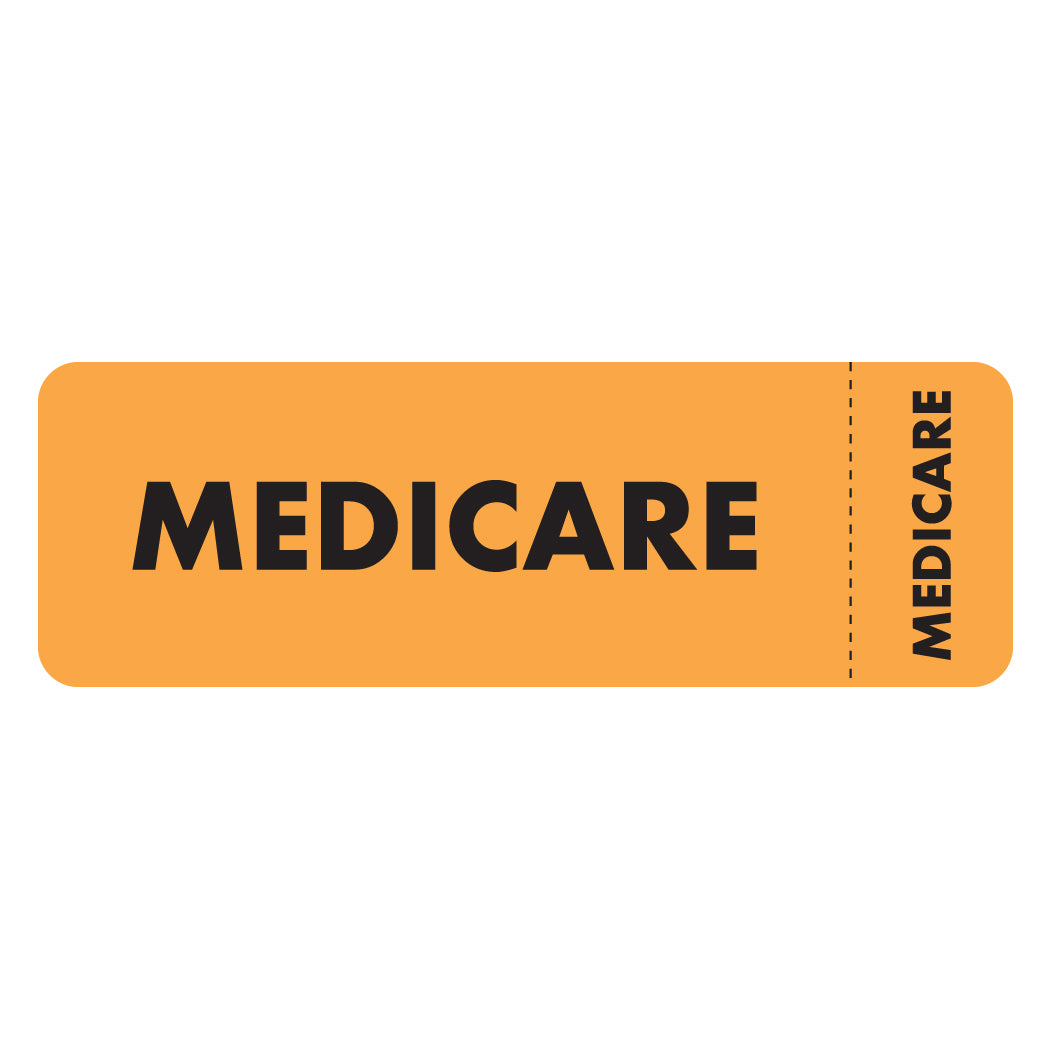 MAP3080 MEDICARE- Fluorescent Orange 3" X 1" (Roll of 250)
