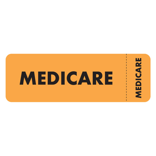MAP3080 MEDICARE- Fluorescent Orange 3" X 1" (Roll of 250)