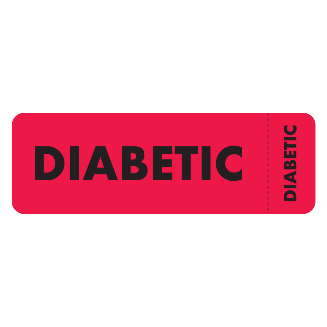 MAP3120 DIABETIC- Red 3" X 1" (Roll of 250)