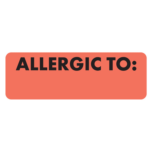 MAP3240 ALLERGIC TO:- Fluorescent Red 3" X 1" (Roll of 250)