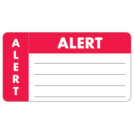MAP3310 ALERT- White/Red 3-1/4" X 1-3/4" (Roll of 250)