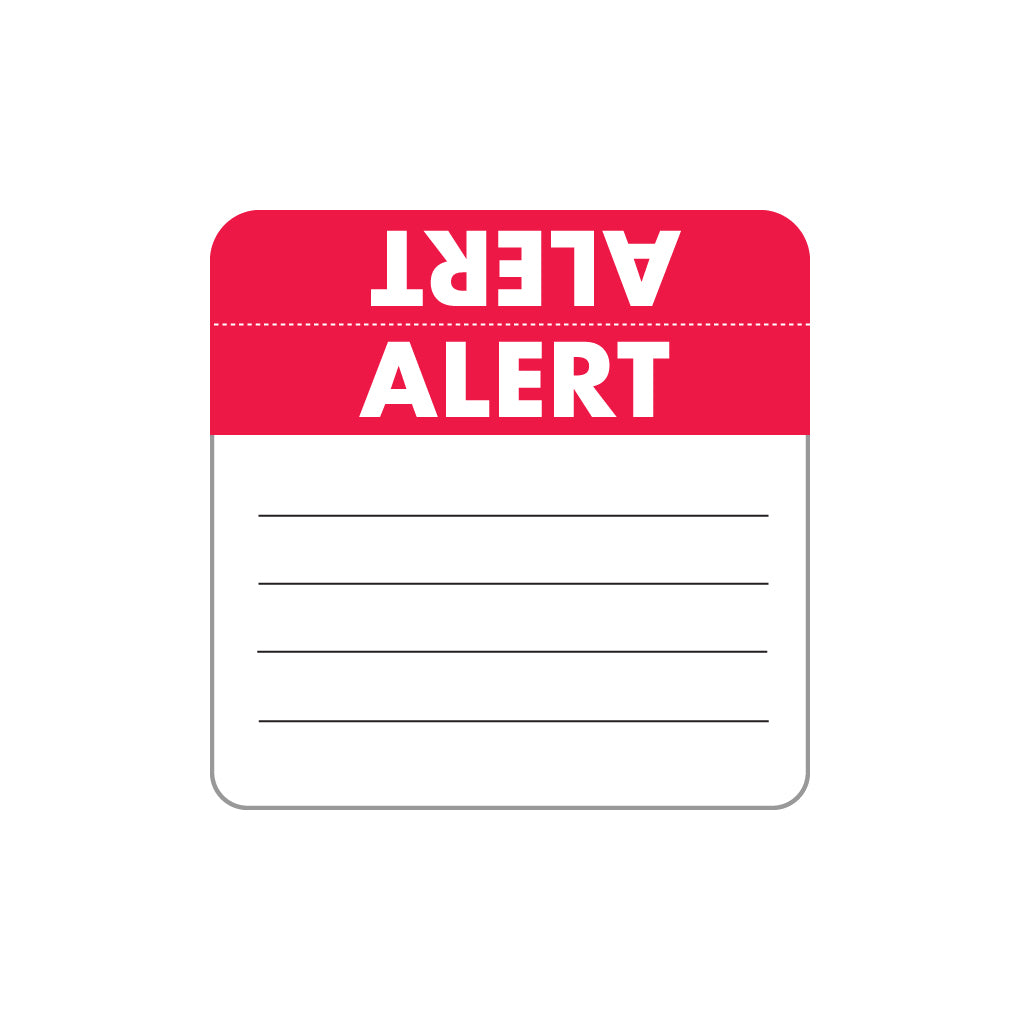MAP3340 ALERT- Red/White 2" X 2"- Roll of 250