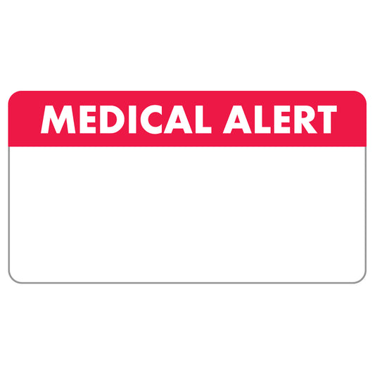 MAP3420 MEDICAL ALERT- White/Red 3-1/4" X 1-3/4" (Roll of 250)