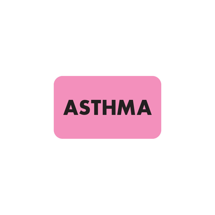 MAP3520 ASTHMA- Fluorescent Pink 1-1/2" X 7/8" (Roll of 250)