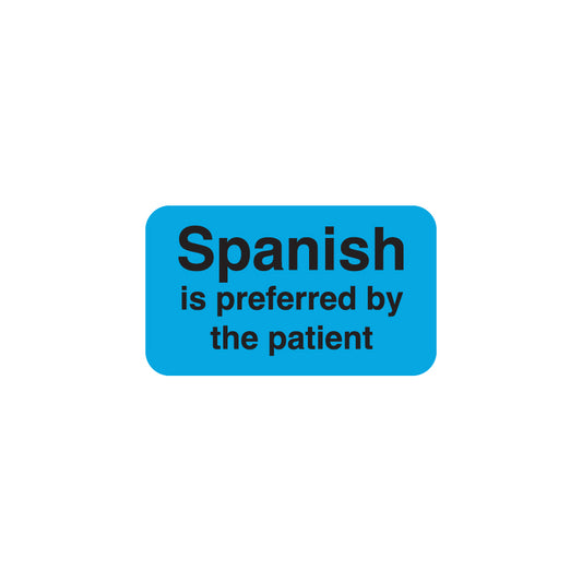 MAP3540 SPANISH- Lt. Blue 1-1/2" X 7/8" (Roll of 250)
