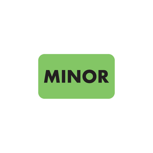 MAP3550 MINOR- Fluorescent Green 1-1/2" X 7/8" (Roll of 250)