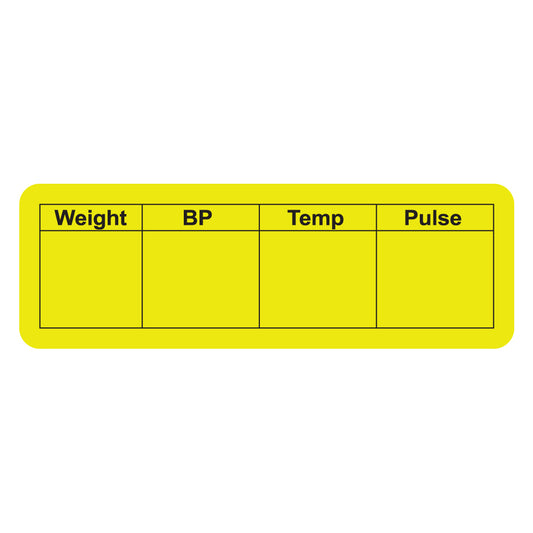 MAP3590 WEIGHT-BP- Fluorescent Chartreuse 3" X 1" (Roll of 250)