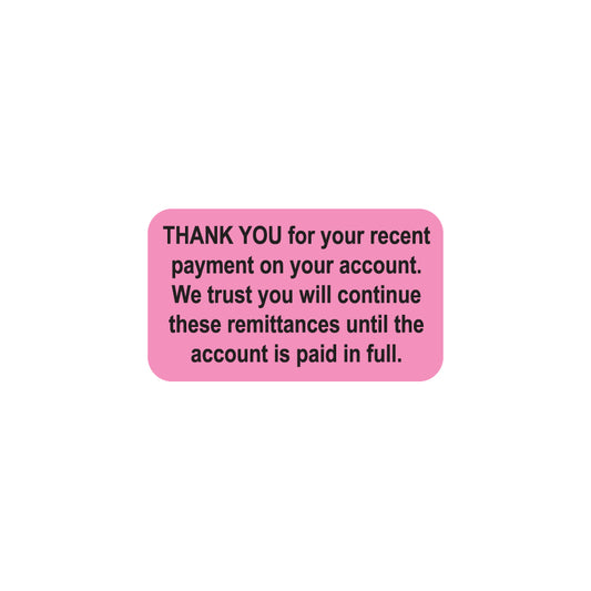 MAP4210 THANK YOU- Fluorescent Pink 1-1/2" X 7/8" (Roll of 250)