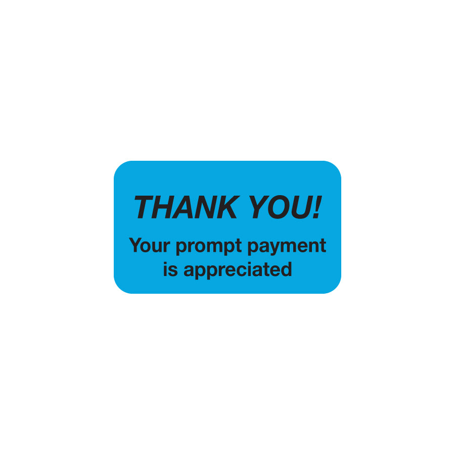 MAP4240 THANK YOU!- Fluorescent Blue 1-1/2" X 7/8" (Roll of 250)
