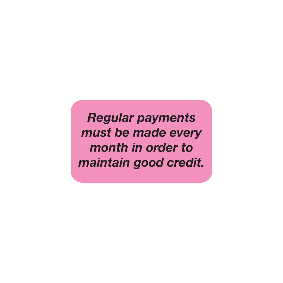 MAP4260 REGULAR PAYMENTS- Fluorescent Pink 1-1/2" X 7/8" (Roll of 250)