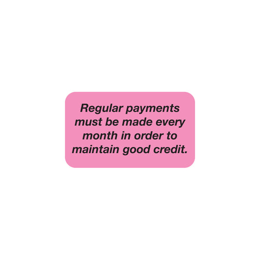 MAP4260 REGULAR PAYMENTS- Fluorescent Pink 1-1/2" X 7/8" (Roll of 250)