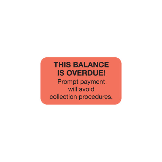 MAP4490 THIS BALANCE- Fluorescent Red 1-1/2" X 7/8" (Roll of 250)