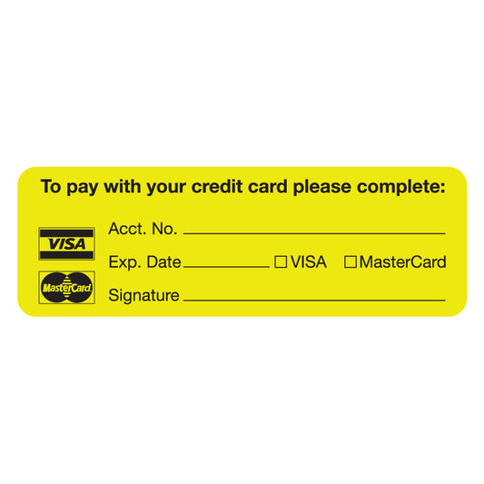MAP4680 TO PAY WITH YOUR CREDIT CARD- Fluorescent Chartreuse, 3" X 1" (Roll of 250)
