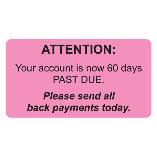 MAP4850 ATTENTION- Fluorescent Pink 3-1/4" X 1-3/4" (Roll of 250)