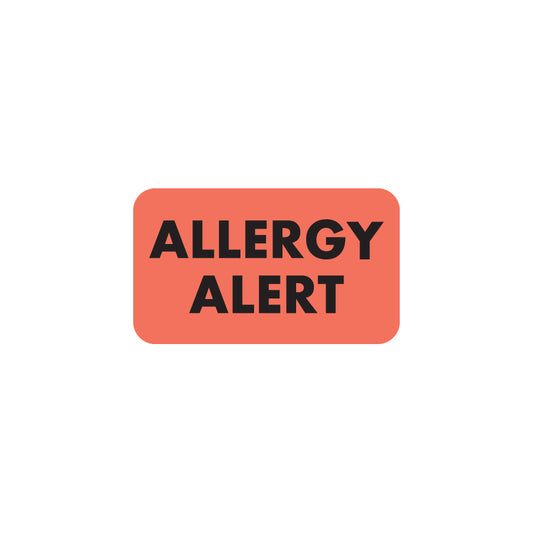 MAP4930 ALLERGY ALERT- Fluorescent Red 1-1/2" X 7/8" (Roll of 250)