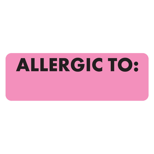 MAP4950 ALLERGIC TO:- Fluorescent Pink 3" X 1" (Roll of 250)