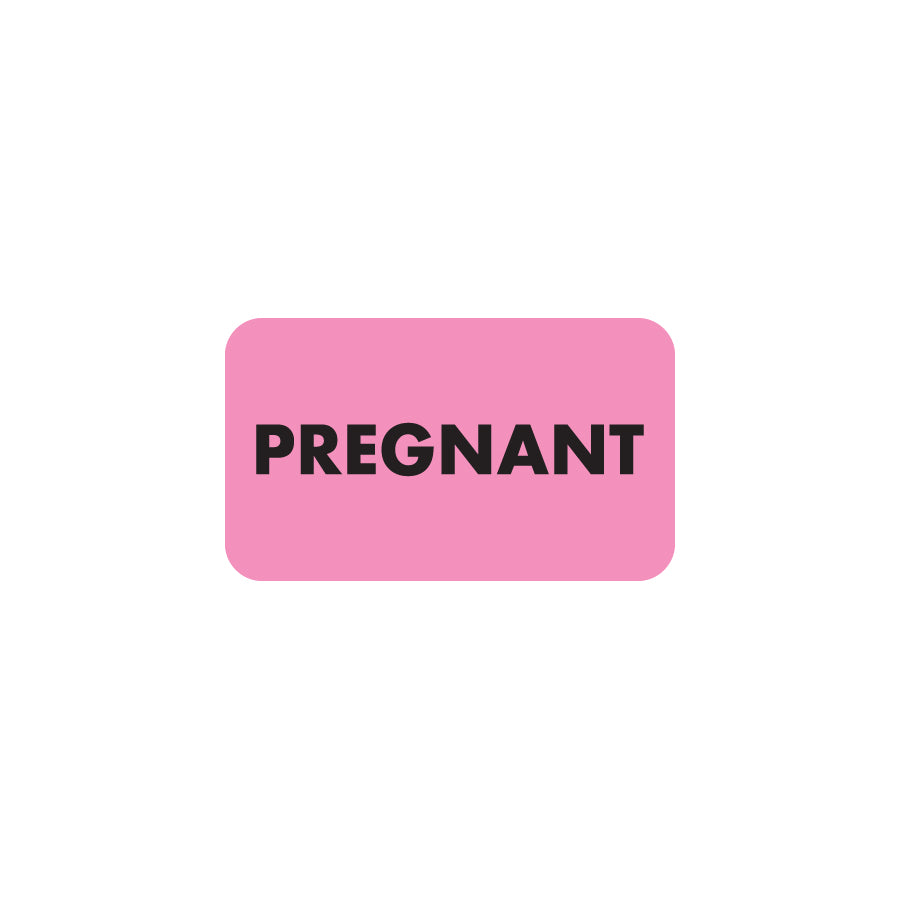 MAP5010 PREGNANT- Fluorescent Pink 1-1/2" X 7/8" (Roll of 250)