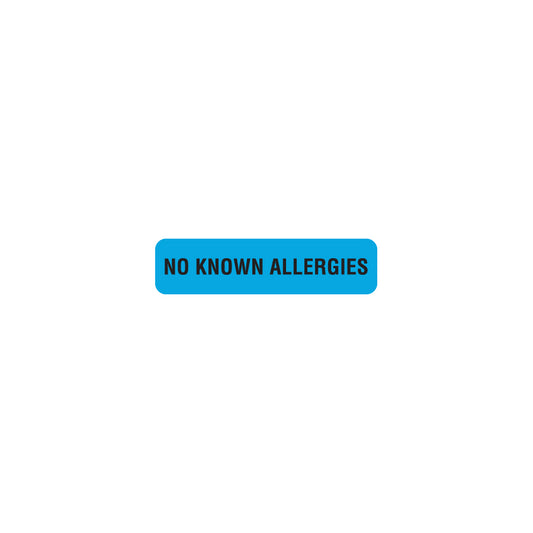 MAP506 NO KNOWN ALLERGIES- Lt Blue 1-1/4" X 5/16"- Roll of 500