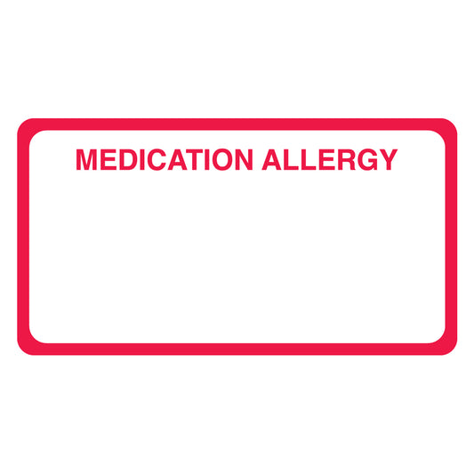 MAP5140 MEDICATION ALLERGY- Red/White 3-1/4" X 1-3/4" (Roll of 250)