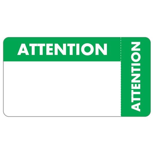 MAP5200 ATTENTION- Green/White 3-1/4" X 1-3/4" (Roll of 250)