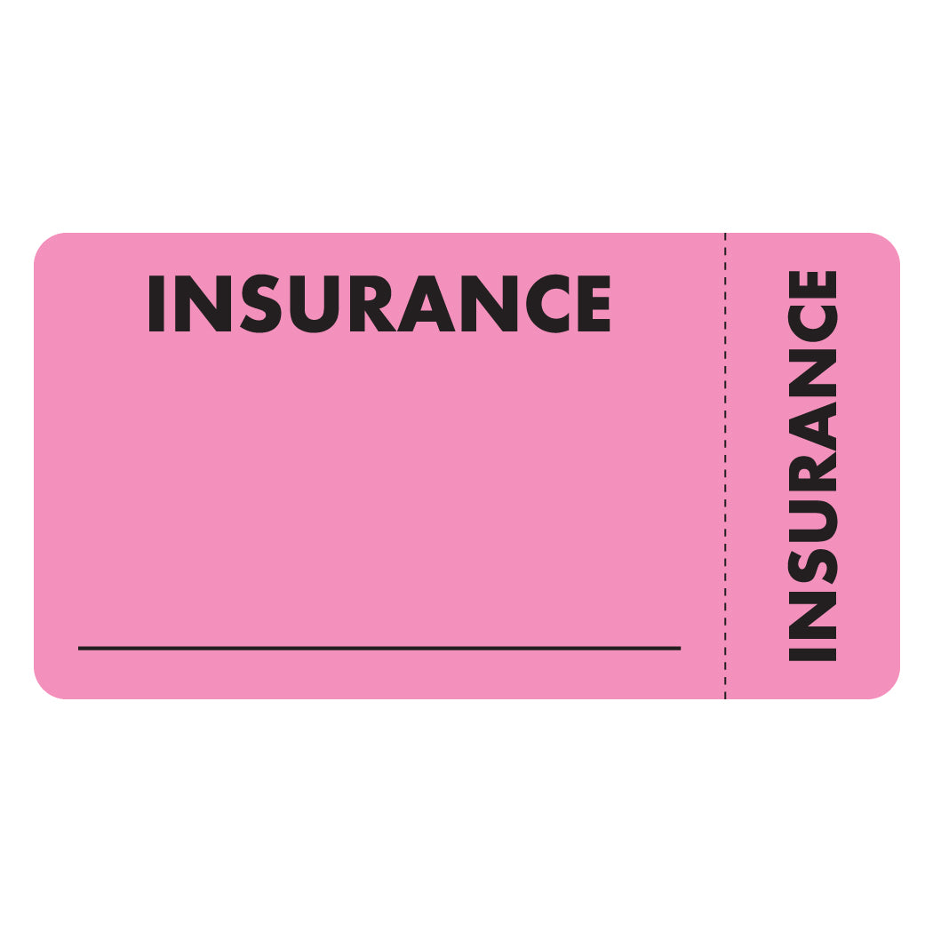 MAP5210 INSURANCE- Fluorescent Pink 3-1/4" X 1-3/4" (Roll of 250)