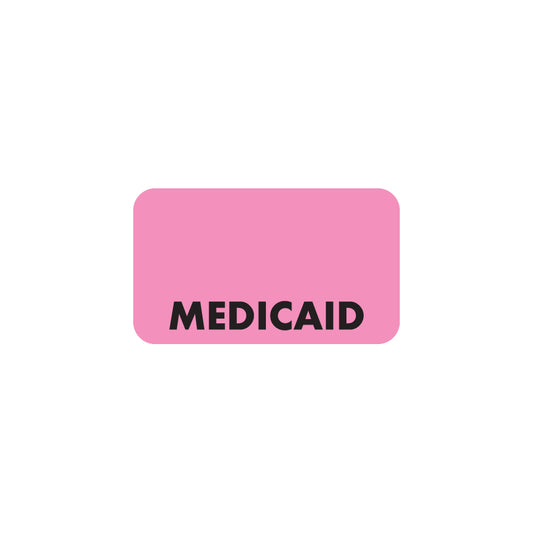 MAP5240 MEDICAID- Fluorescent Pink 1-1/2" X 7/8" (Roll of 250)