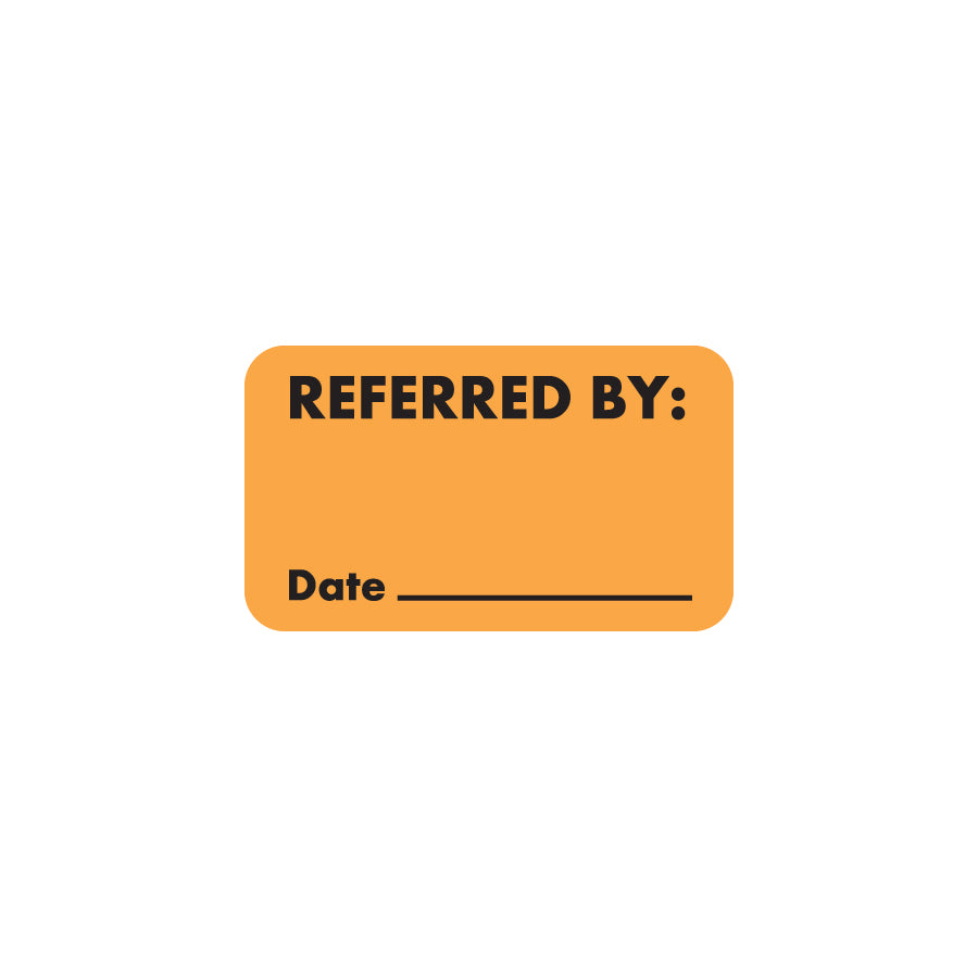 MAP5290 REFERRED BY- Fluorescent Orange 1-1/2" X 7/8" (Roll of 250)