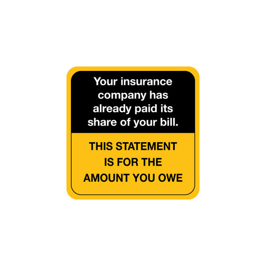 MAP5910 AMOUNT YOU OWE- Orange/Black/White 1-1/2" X 1-1/2" (Roll of 250)