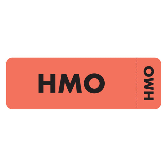 MAP6450 HMO- Fluorescent Red 3" X 1" (Roll of 250)