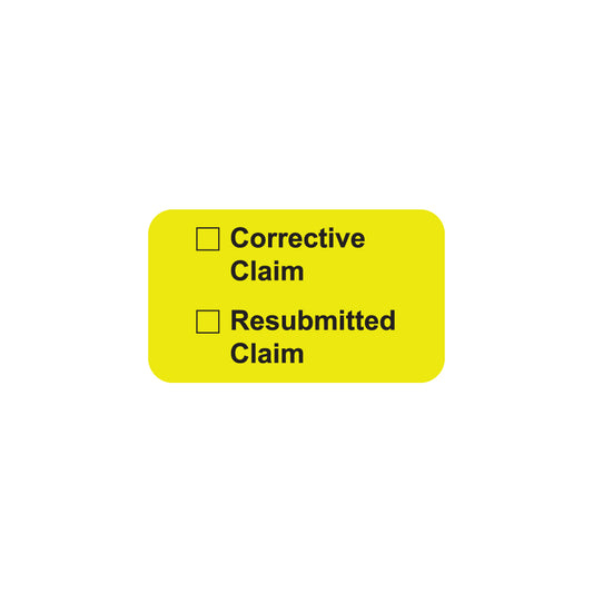 MAP7060 CORRECTIVE CLAIM- Fluorescent Chartreuse 1-1/2" X 7/8" (Roll of 250)
