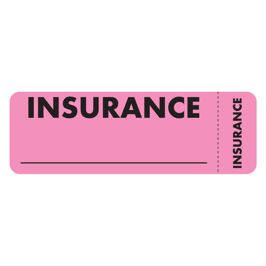 MAP6420 INSURANCE- Fluorescent Pink 3" X 1"- Roll of 250