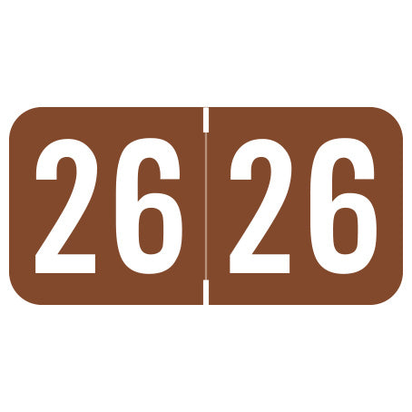 POS Year 26 Labels, 3/4" X 1-1/2" Laminated- Roll of 500